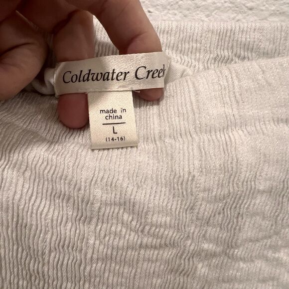 coldwater creek womens Sz L skirt blue lined a line midi Coastal Lagenlook Artsy - Picture 4 of 8